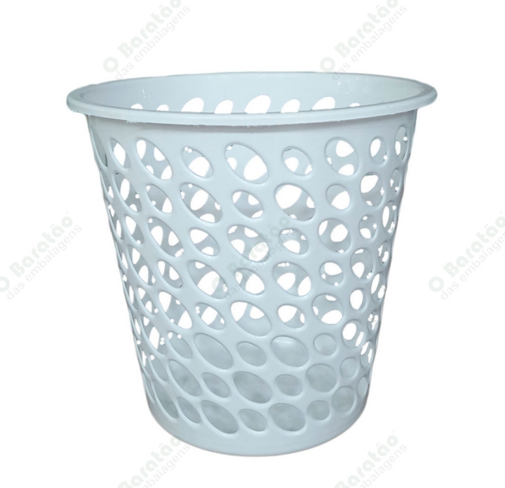 CESTO TELADO 10 LTS BRANCO  ARCA PLAST