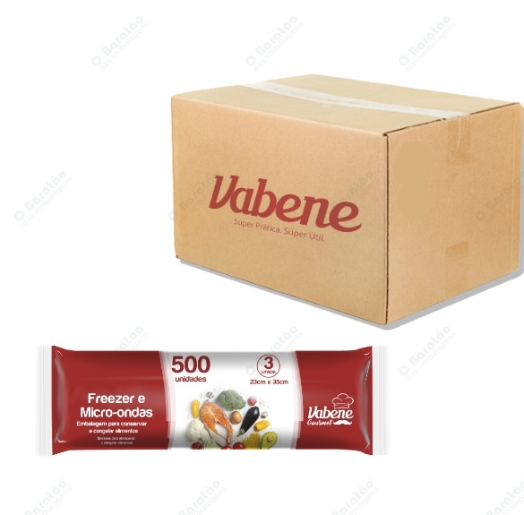 SACO P/FREEEZER 3L VABENE C/500 UN