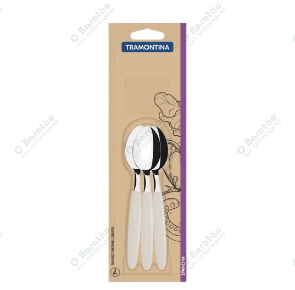 COLHER CHA C/3 IPANEMA BC TRAMONTINA