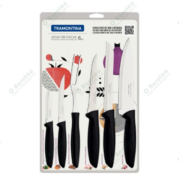 KIT GARFO/FACA C/6 PLENUS TRAMONTINA