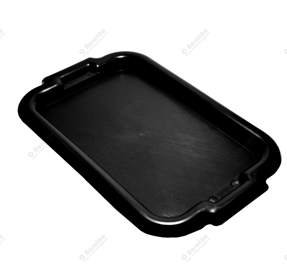 BANDEJA RETANGULAR PEQ PRETO ARCA PLAST