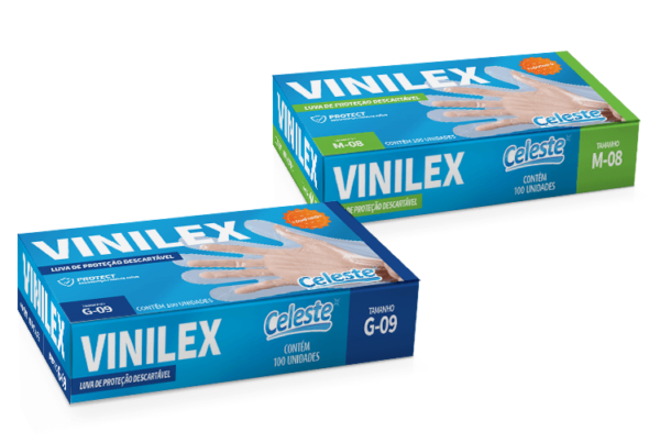 LUVA VINILFLEX M CELESTE