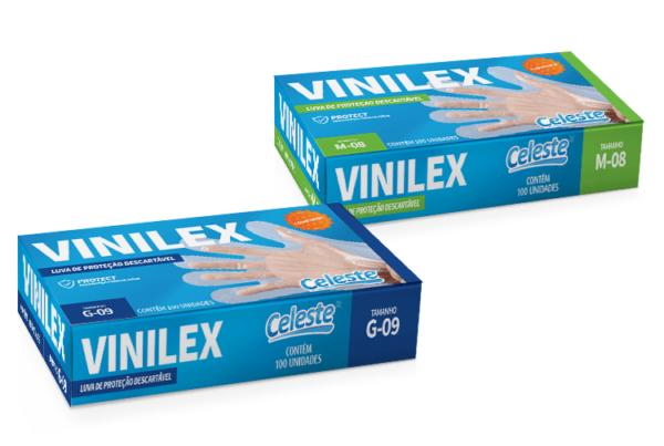 LUVA VINILFLEX G CELESTE