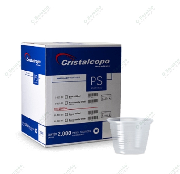 POTE 100 ML PS TRANSP CRISTALCOPO
