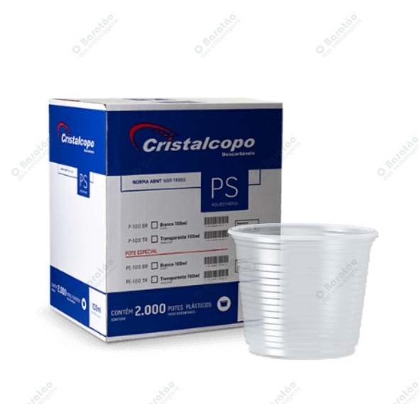 POTE 250 ML PS TRANSP CRISTALCOPO