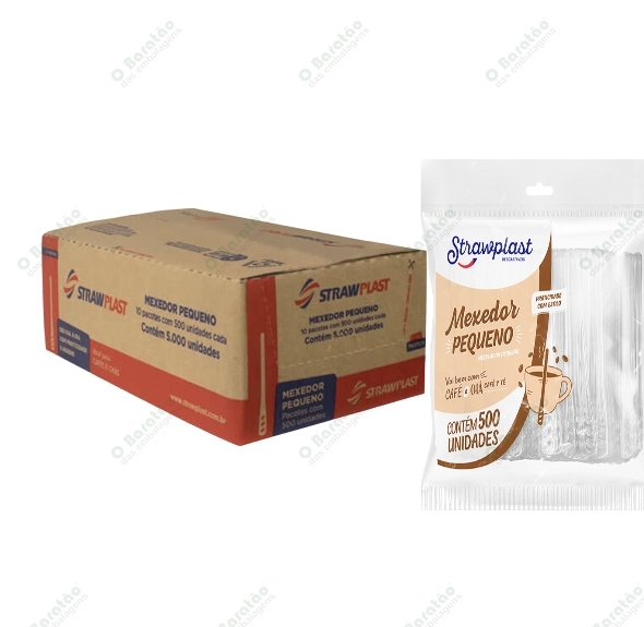 MEXEDOR SLIM CRISTAL STRAWPLAST C/500