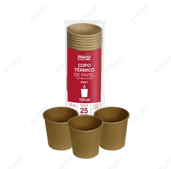 COPO PAPEL 120 ML KRAFT VABENE