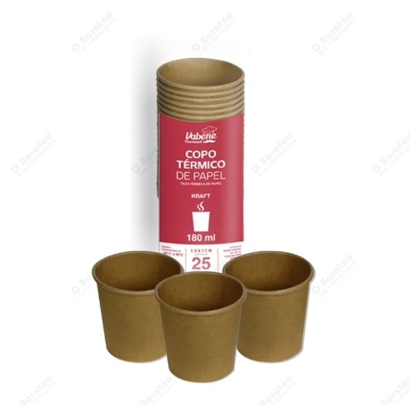 COPO PAPEL 180 ML KRAFT VABENE