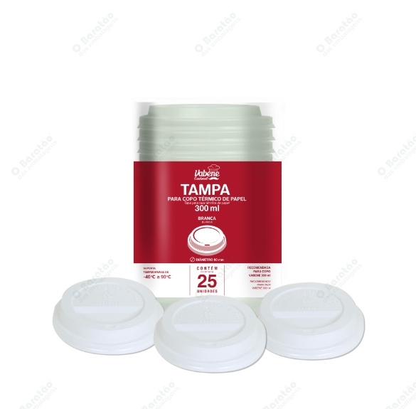 TAMPA P/COPO PAPEL 240 ML BRANCA VABENE