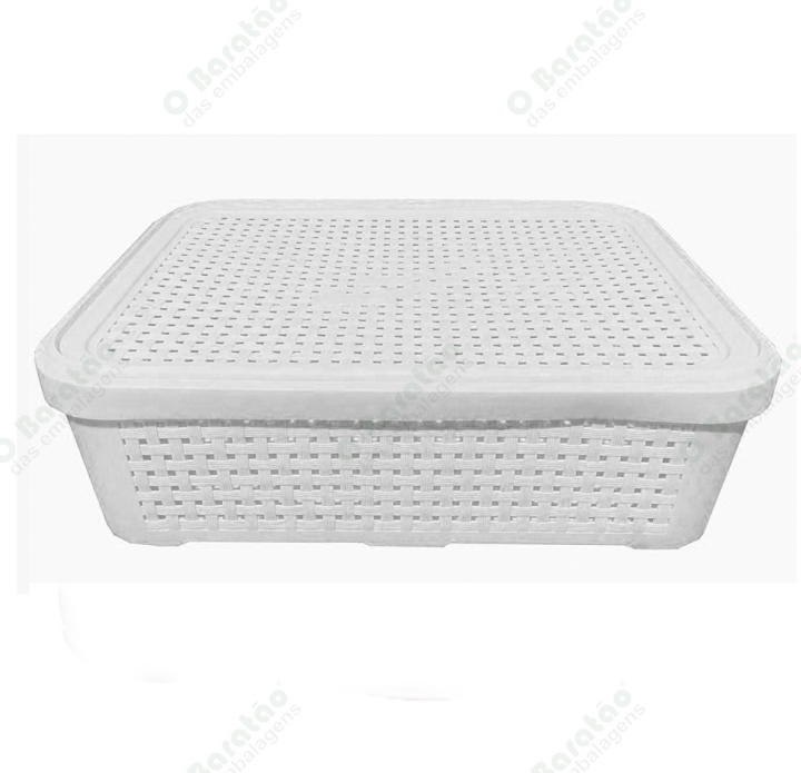 CESTO ORG BRANCO 13L C/ TAMPA ARCA PLAST