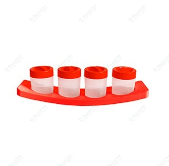 PORTA CONDIMENTO C/ 03 VERMEL ARCA PLAST