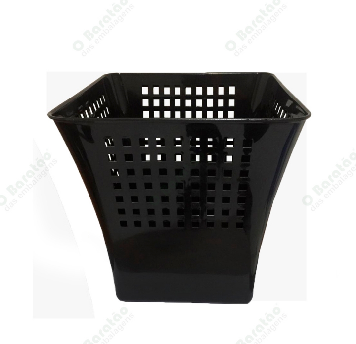 LIXEIRA OFFICE 12,8L PRETA ARCA PLAST