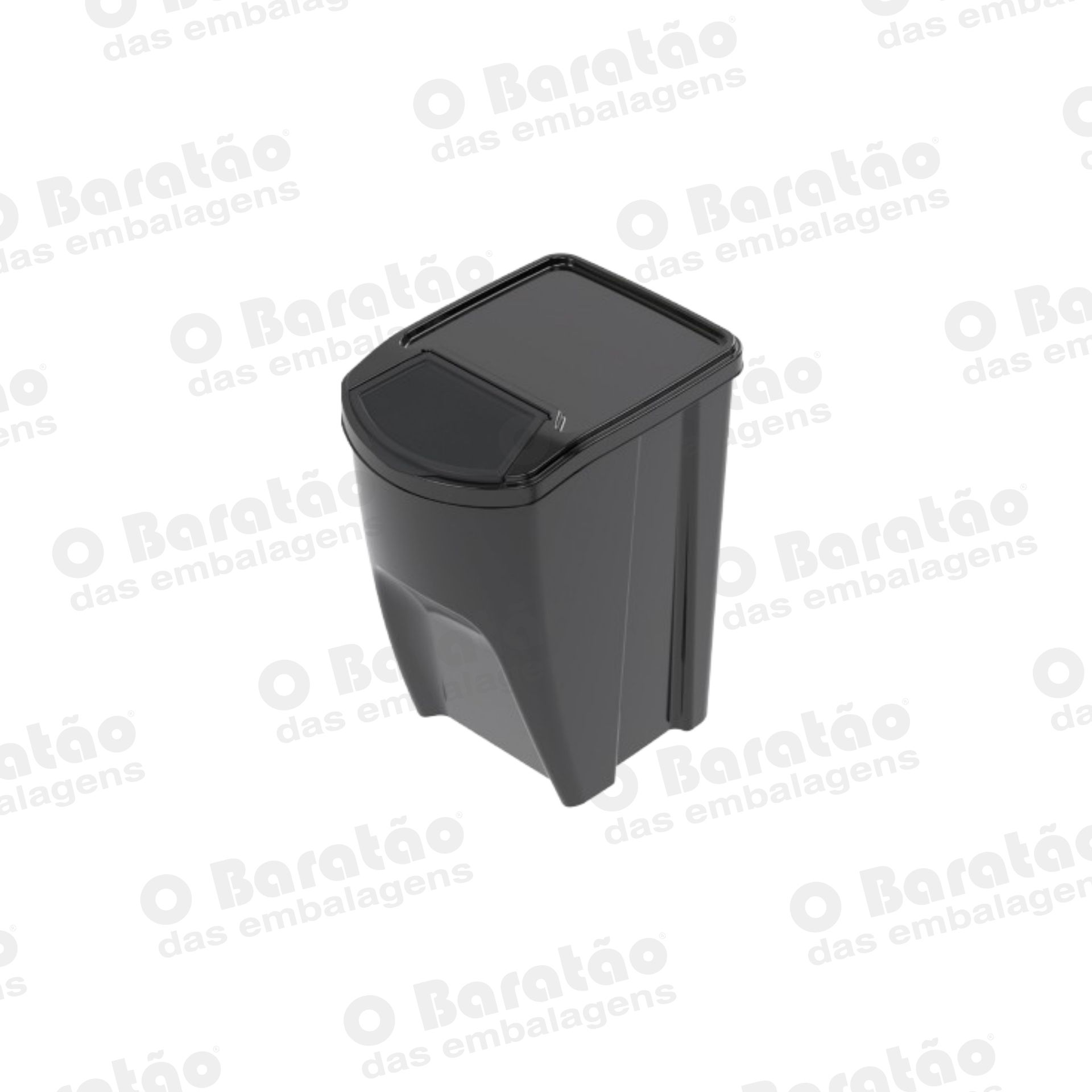 LIXEIRA EMPILHAVEL E-BLACK 20L PLASUTIL