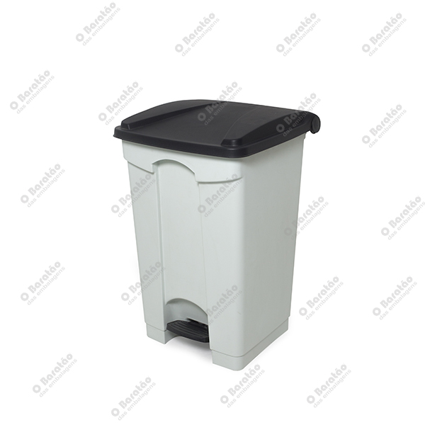 LIXEIRA C/ PEDAL 50L BRANCA PLASTEX