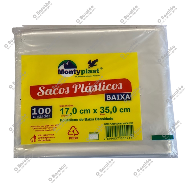 SACO PEBD 17X35X0,04 MONTYPLAST