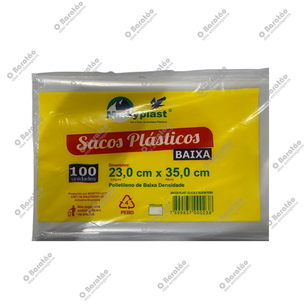 SACO PEBD 23X35X0,04 MONTYPLAST