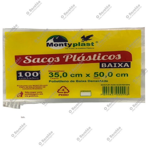 SACO PEBD 35X50X0,04 MONTYPLAST