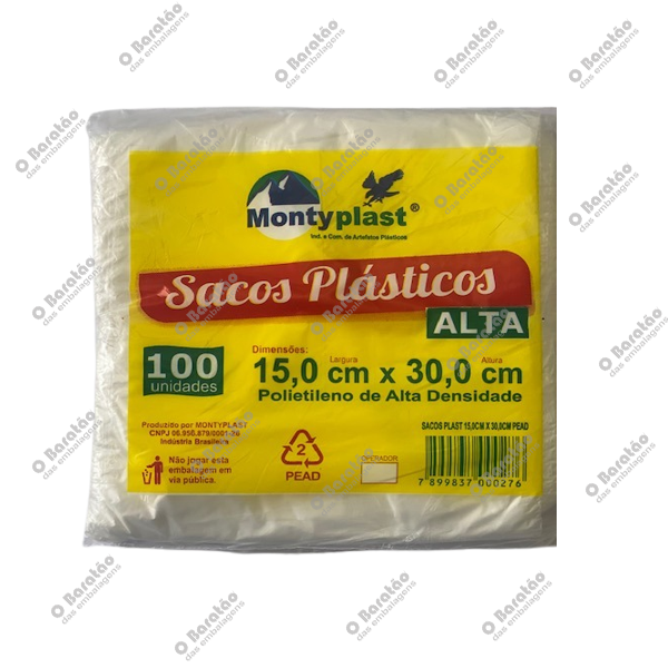 SACO PEAD 1 KG 15X30 MONTYPLAST