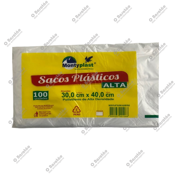 SACO PEAD 6 KG 30X40 MONTYPLAST