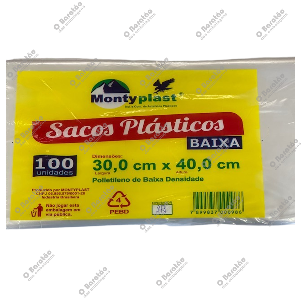 SACO PEBD 30X40 MONTYPLAST