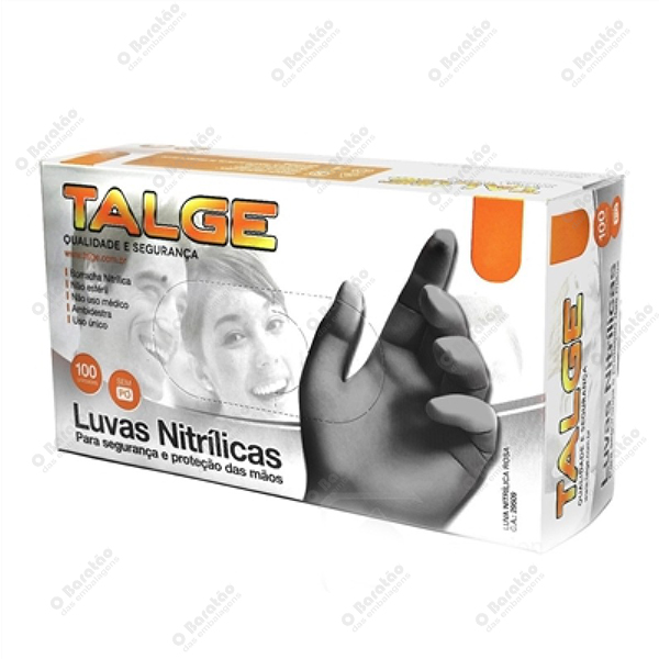 LUVA NITRILICA P PRETA TALGE