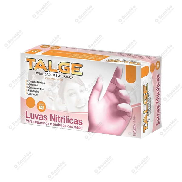 LUVA NITRILICA P ROSA TALGE