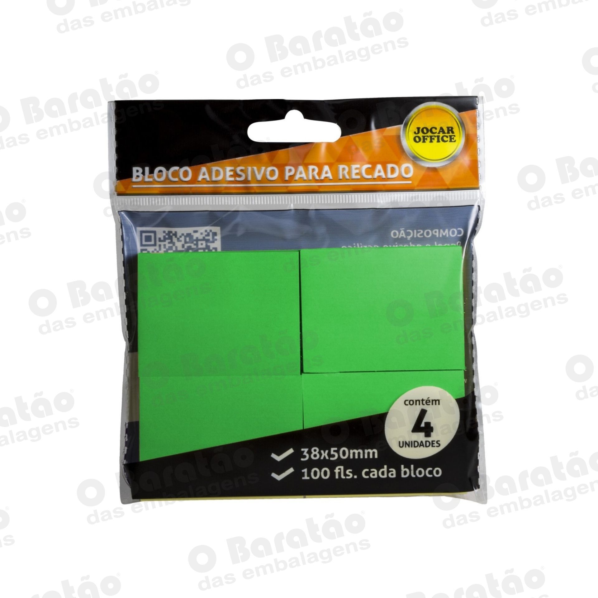 BLOCO RECADO 38X50 VERDE 100F JOCAR