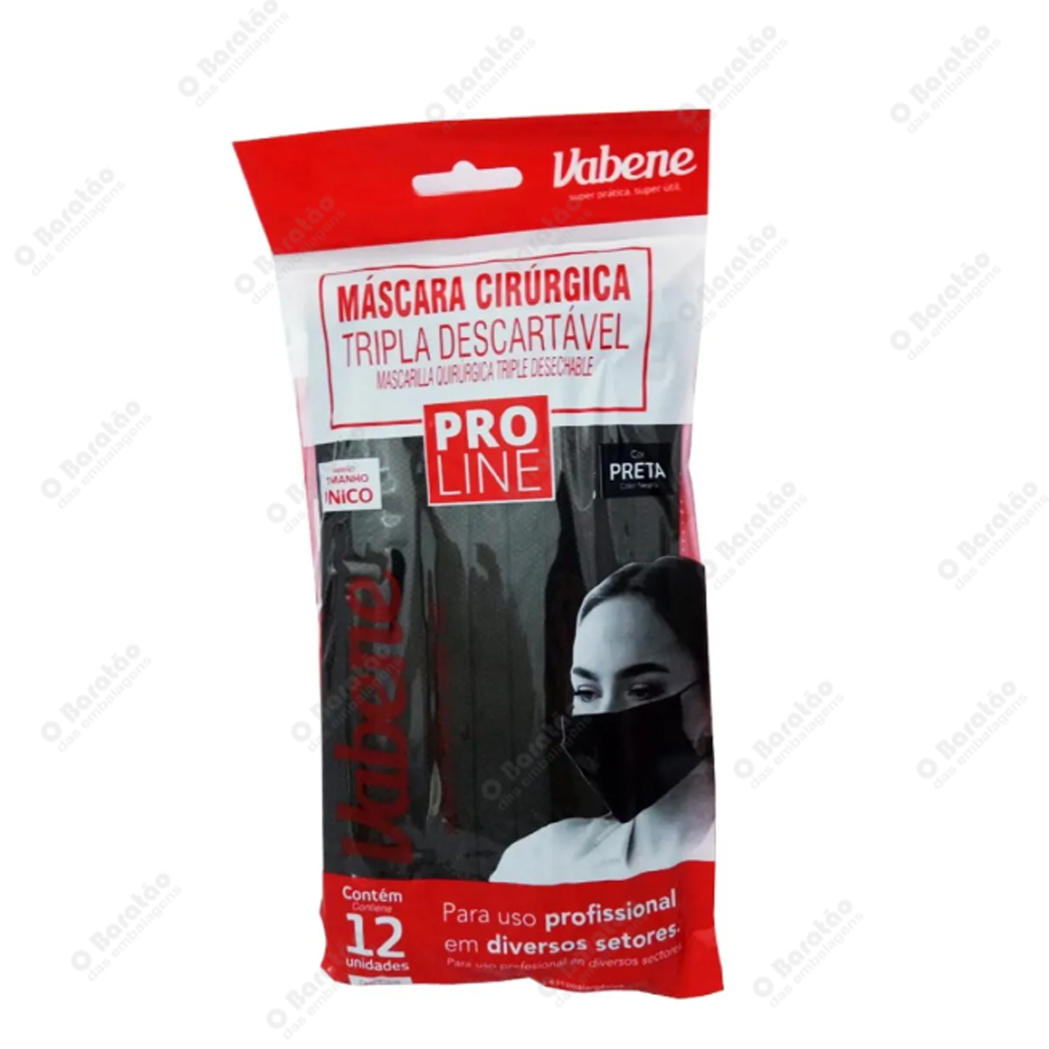 MASCARA DESC TRIPLA PRETA VABENE C/12