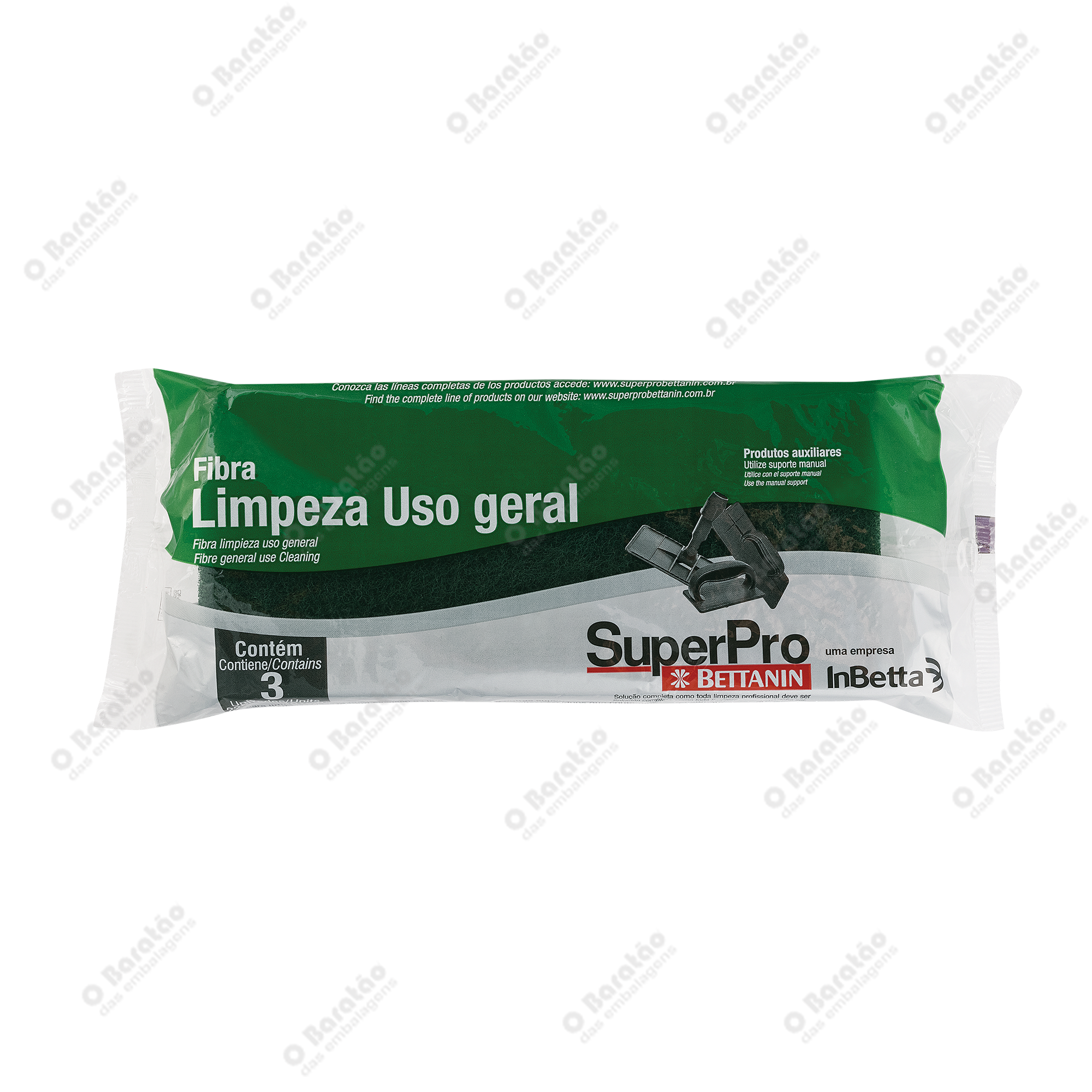 FIBRA LIMPEZA GERAL C/3 SUPER PRO