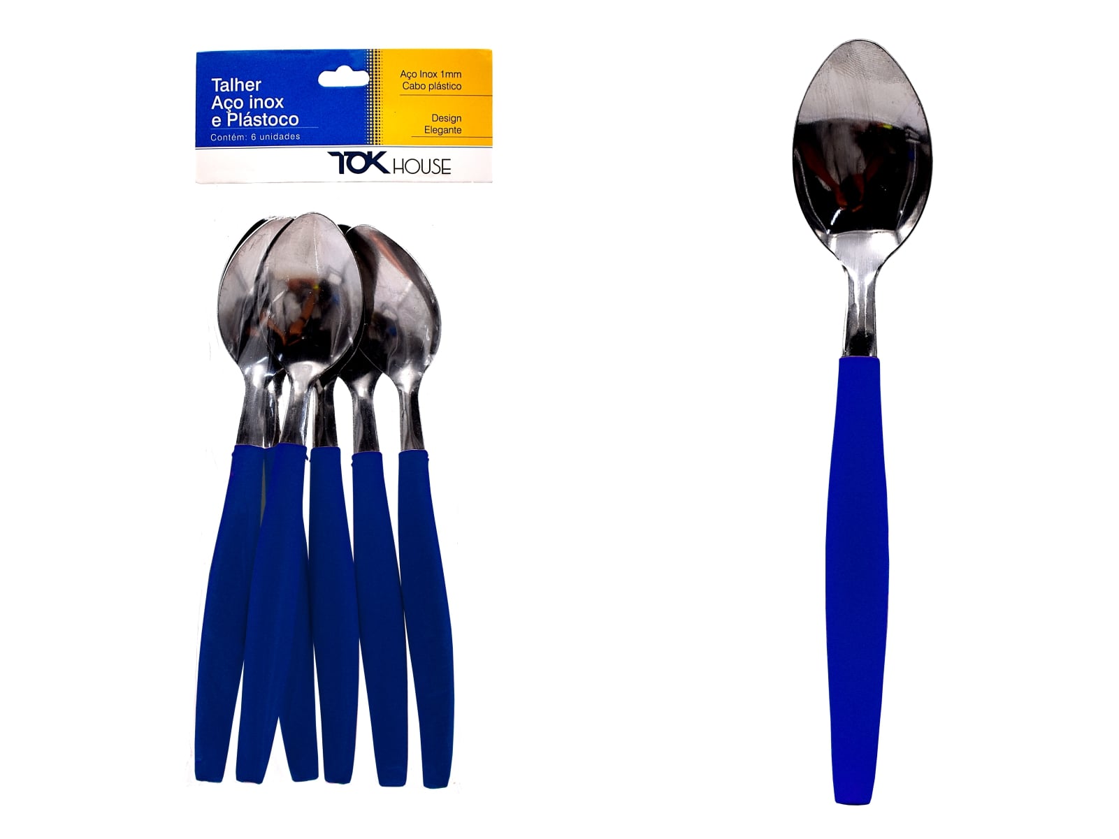 COLHER MESA 20 CM C/6 AZUL TOK HOUSE