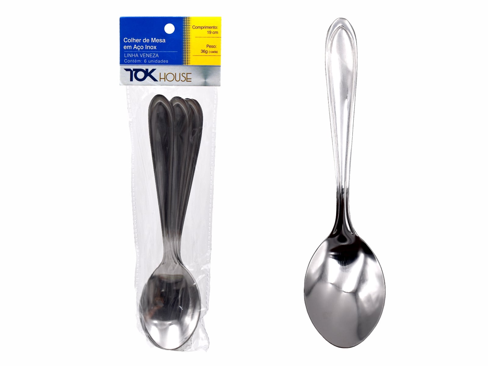 COLHER MESA VENEZA 19 CM C/6 TOK HOUSE