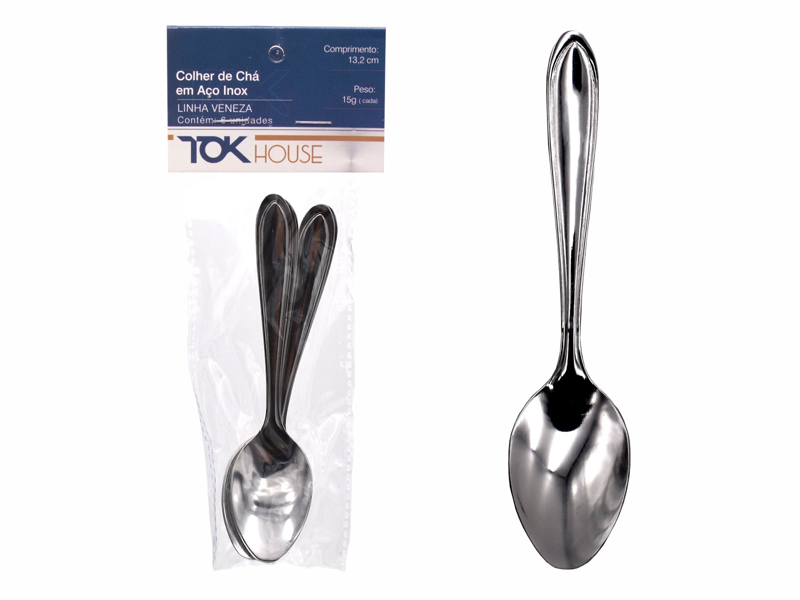 COLHER SOBR VENEZA 16,5 CM C/6 TOK HOUSE