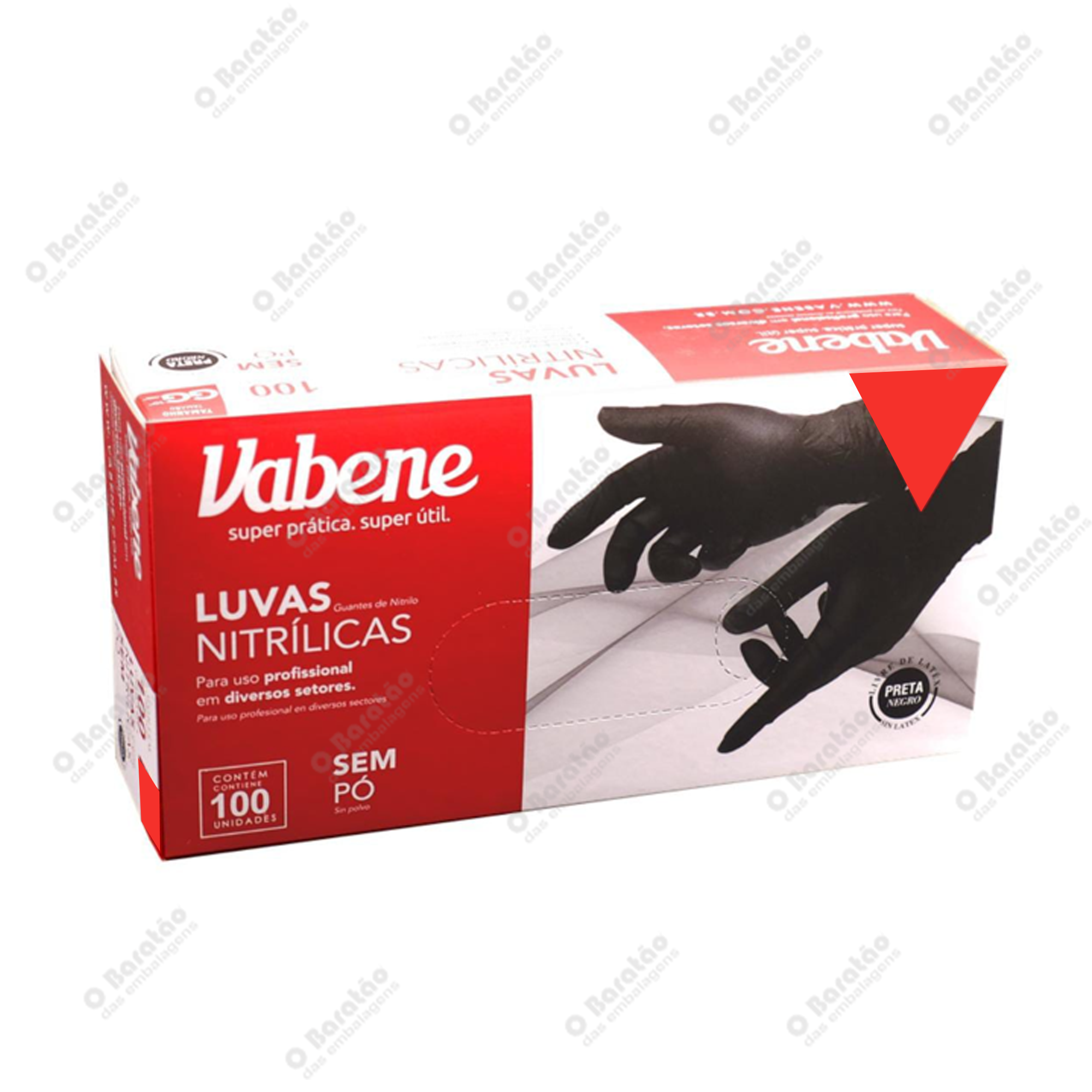 LUVA NITRILICA PRETA P VA BENE