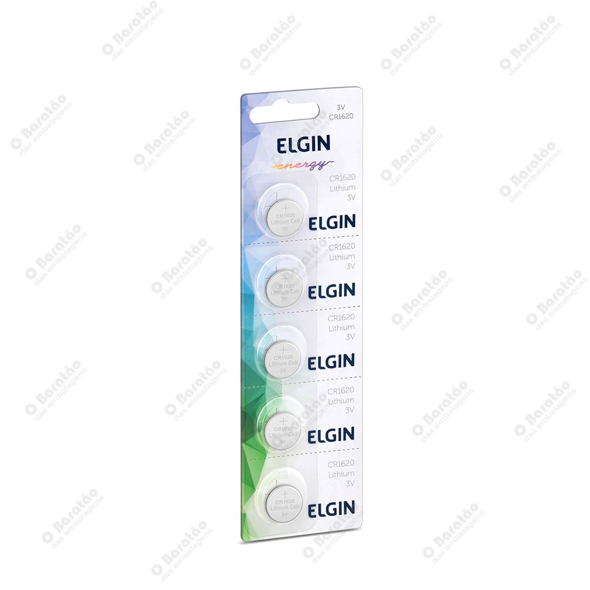 BATERIA BOTAO DE LITIO CR1620 C/05 ELGIN