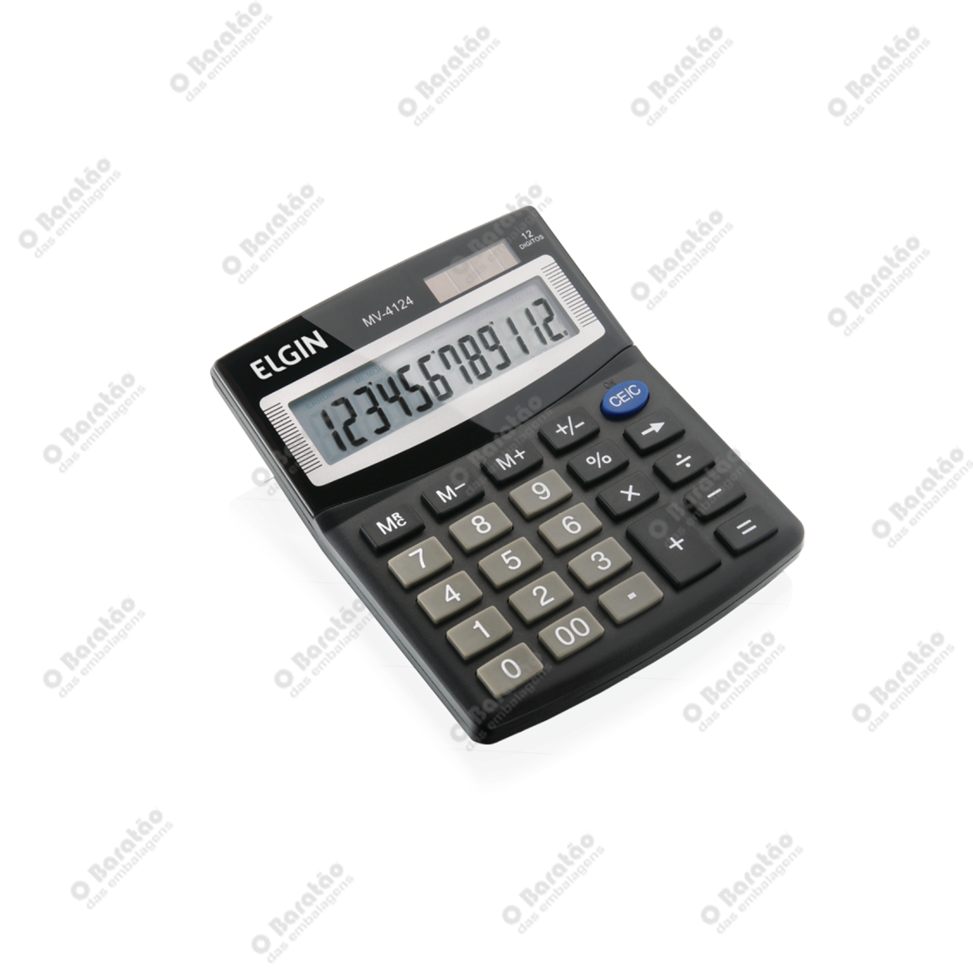 CALCULADORA 12 DIGITOS SOLAR PRETA ELGIN