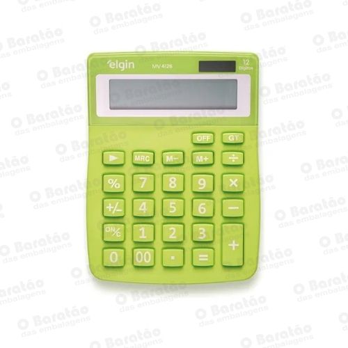CALCULADORA 12 DIGITOS SOLAR VERDE ELGIN