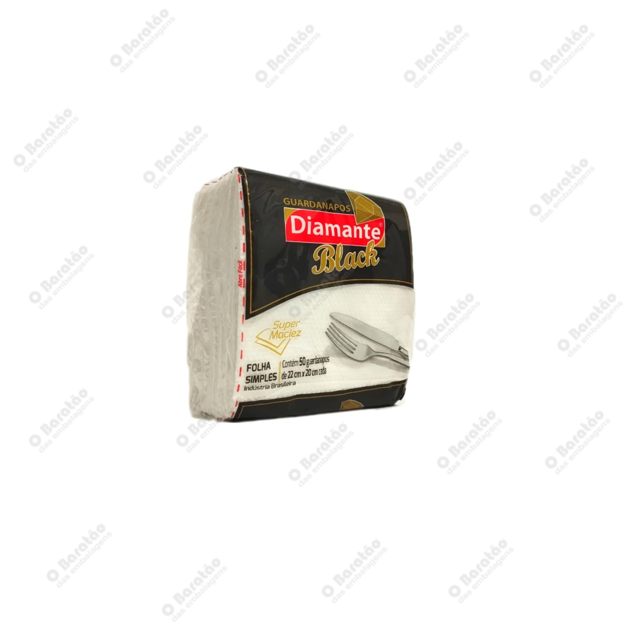 GUARDANAPO 22X20 DIAMANTE BLACK C/50