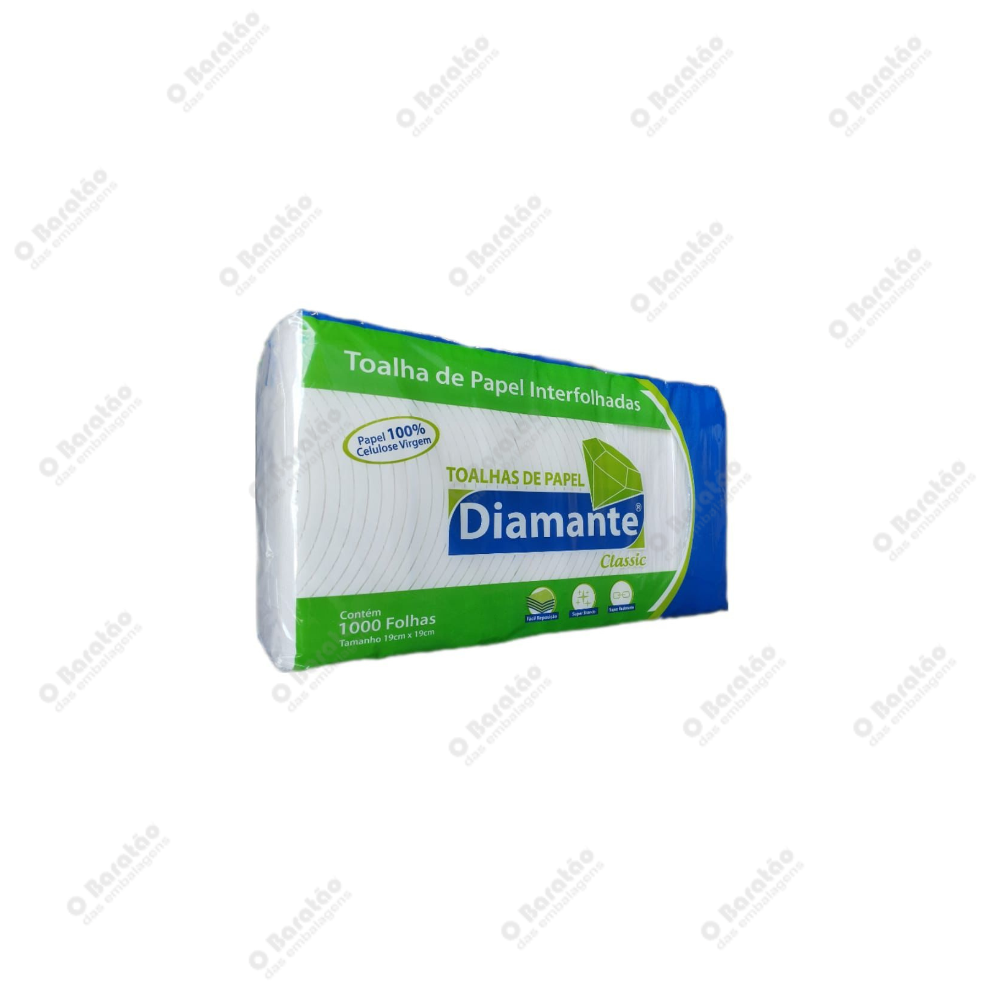 PAPEL TOALHA BRANCO DIAMANTE CLASSI 100%