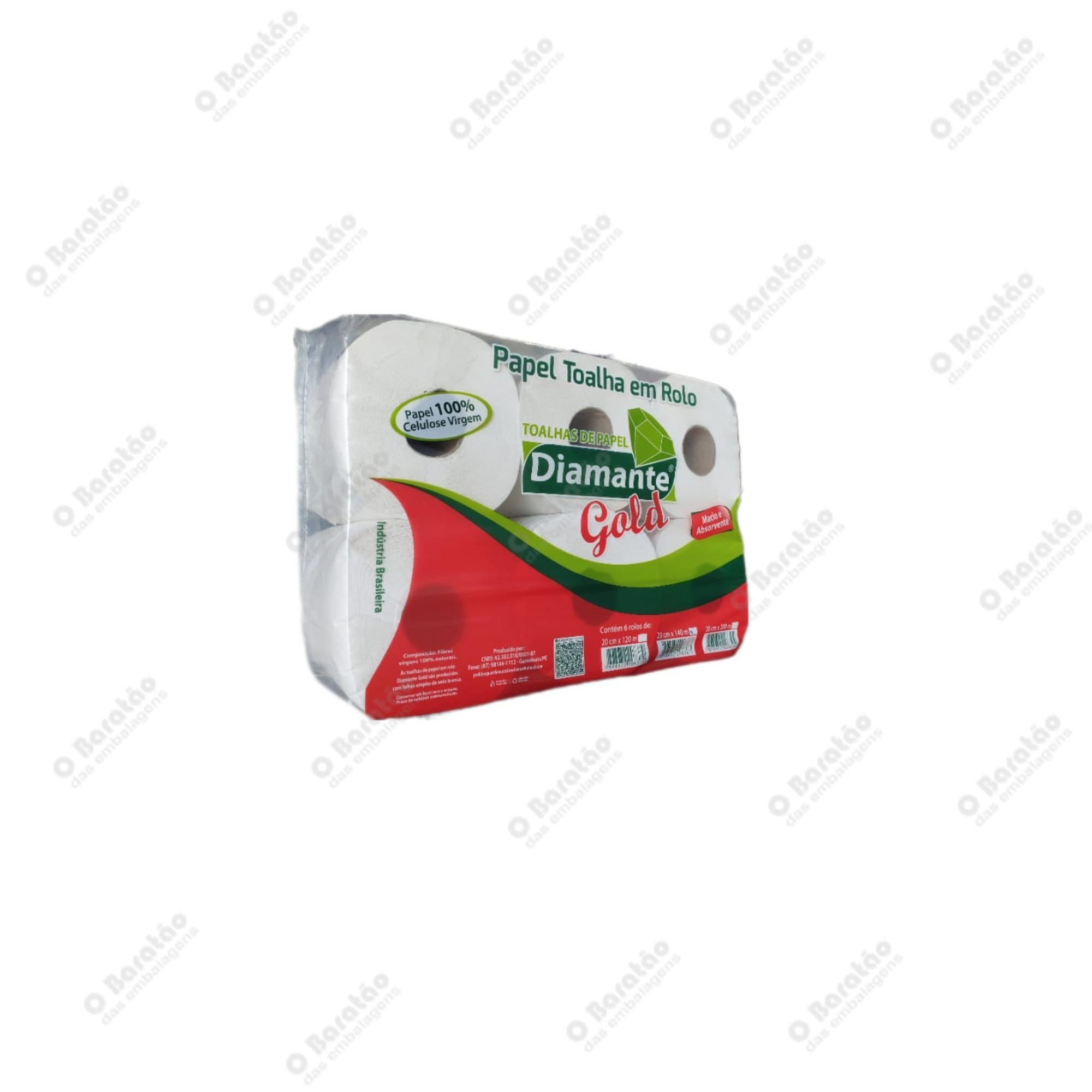 PAPEL TOALHA ROLO 140MT DIAMANTE GOLD