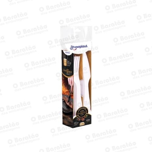 KIT BOX CHURRASCO BCO GARFO E FACA STRAW