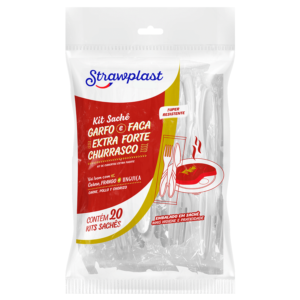 KIT CHURRASCO PREMIUM BCO STRAWPLAST