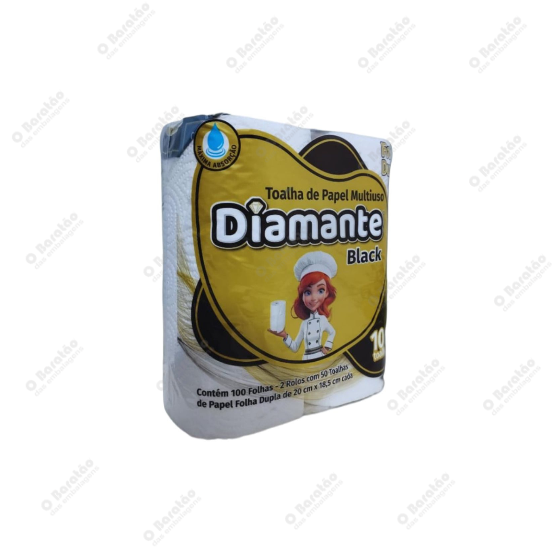 PAPEL TOALHA FOLHA DUPLA DIAMANTE BLACK