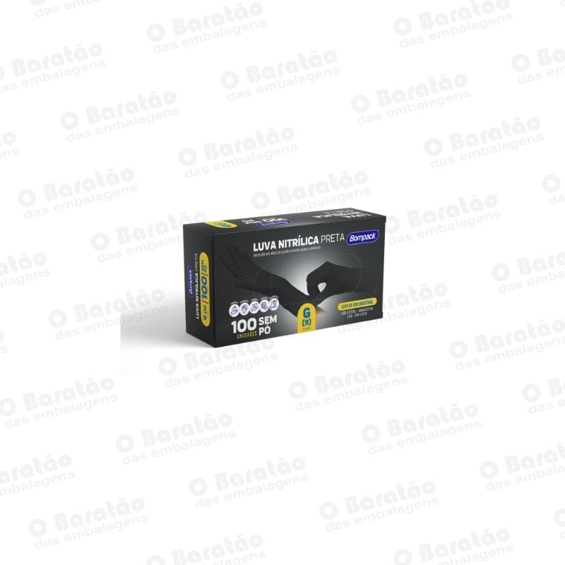 LUVA NITRILICA PRETA G BOMPACK