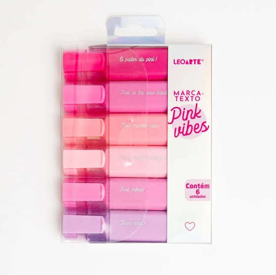 MARCA TEXTO PINK VIBES LEOARTE