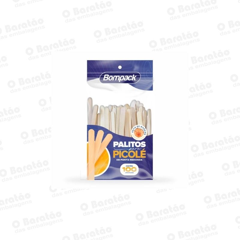 PALITO PICOLE PONTA REDONDA BOMPACK