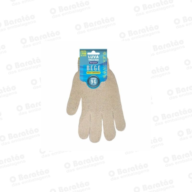 LUVA TRICOTADA BEGE BOMPACK G