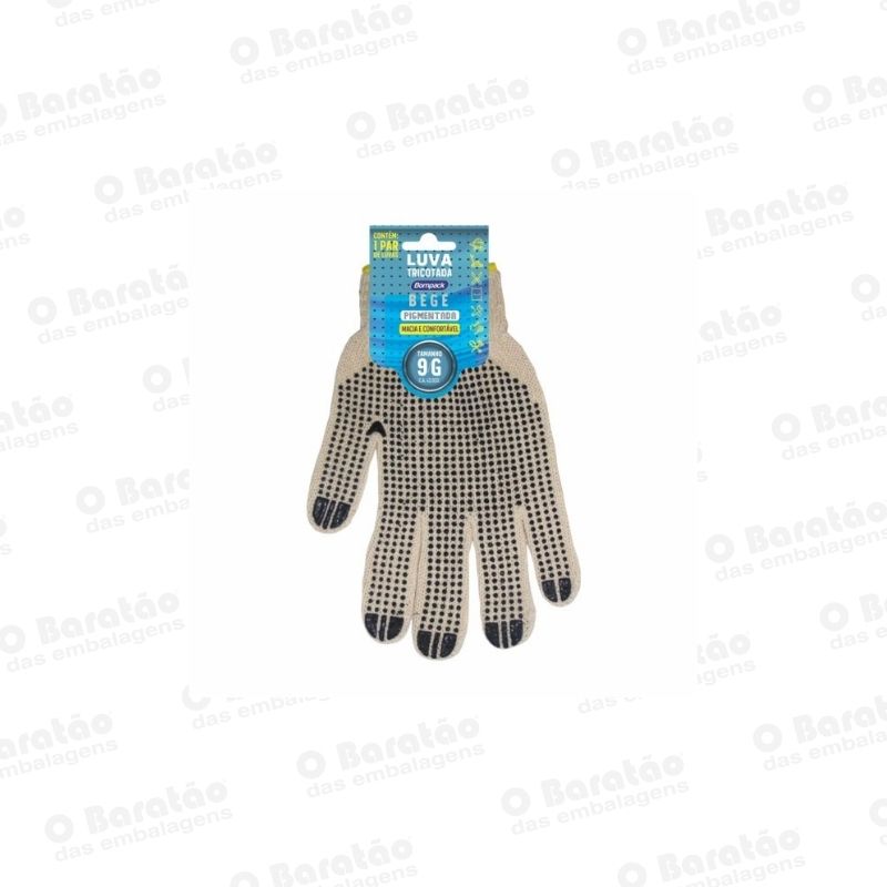 LUVA TRICOTADA BEGE PIGMENTADA BOMPACK