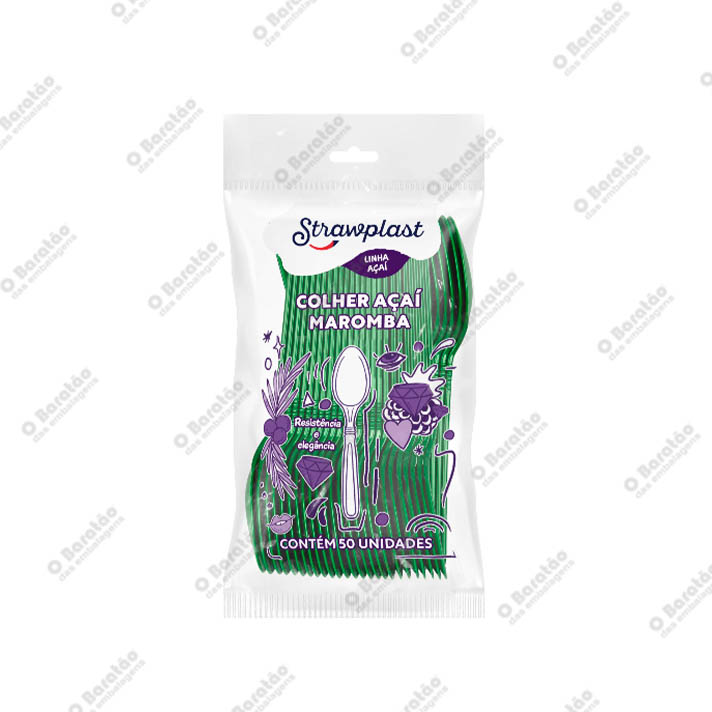 COLHER FORTE REF VERDE PCT/50 STRAWPLAST