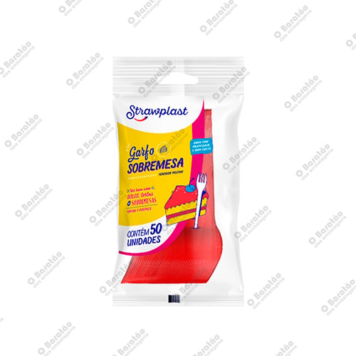 GARFO SOBREMESA VERMELHO STRAWPLAST