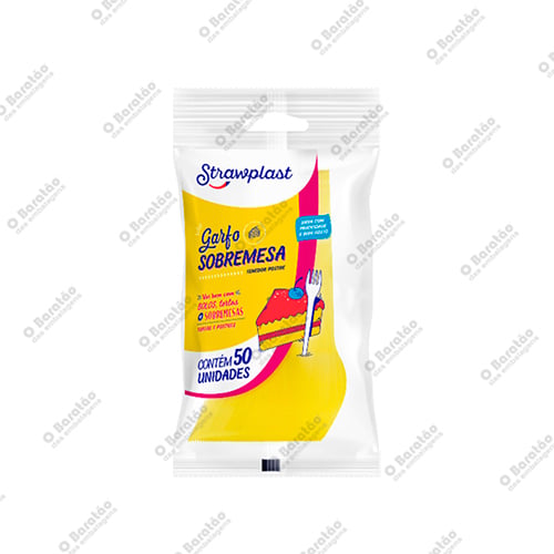 GARFO SOBREMESA AMARELO STRAWPLAST